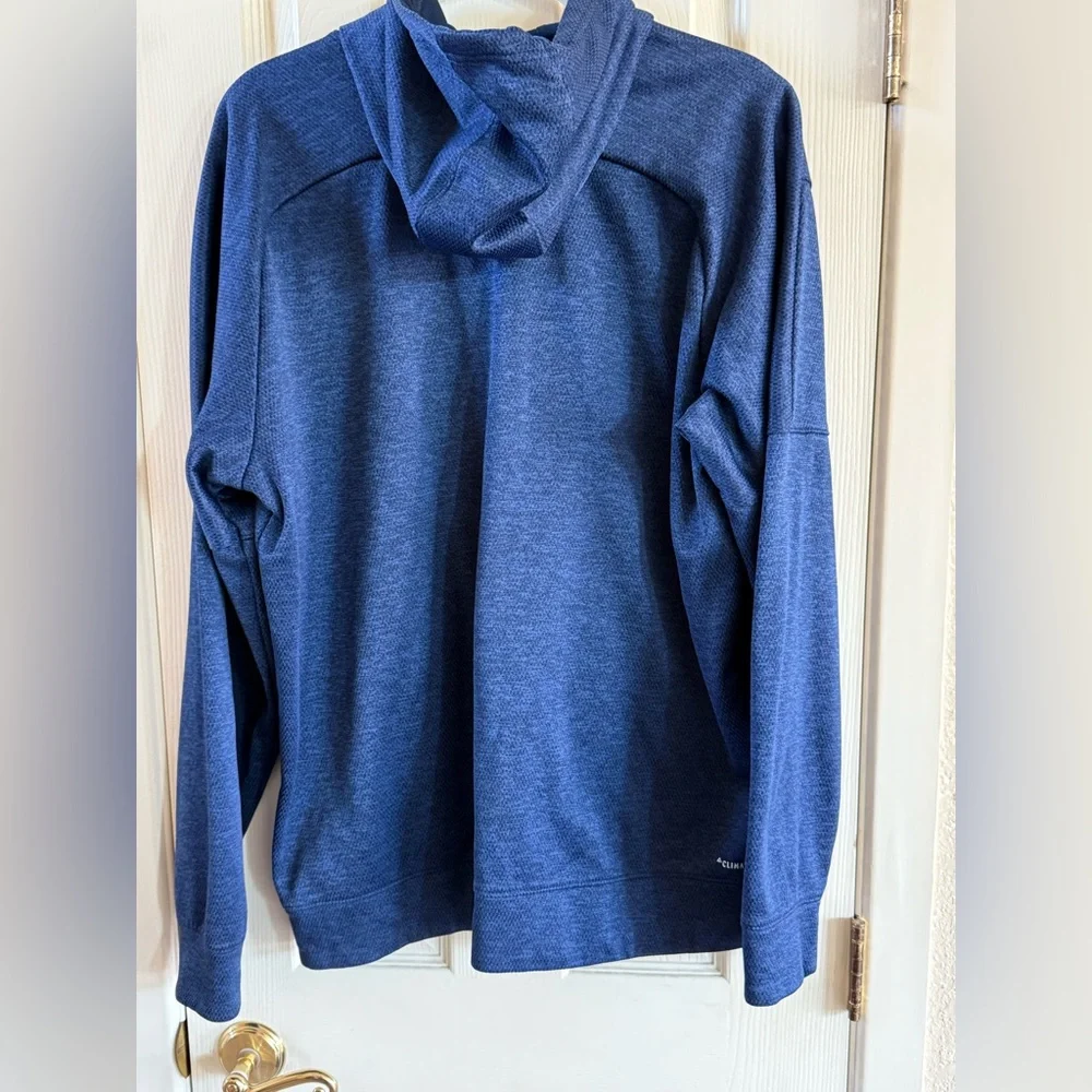Adidas Blue and Black streaked Climawarm Athletic Hoodie Sweatshirt Sz XL